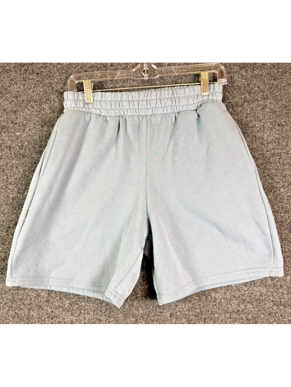 Love Streak Sweat Shorts Womens Large Blue Fleece Elastic Waist High Rise Casual